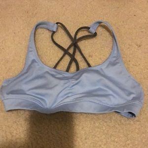 Blue and gray aerie bra